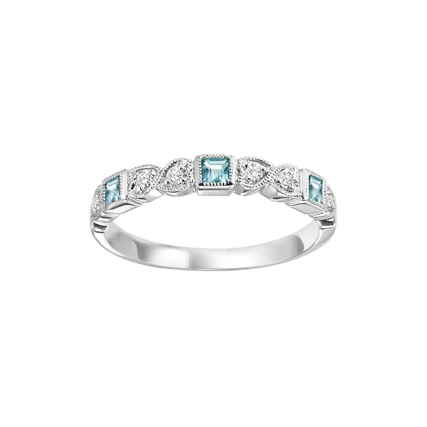 D. Geller Collection 10K Diamond and Blue Topaz Stackable Band D. Geller & Son Jewelers Kennesaw, GA