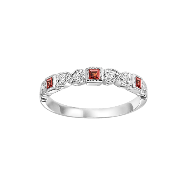 D. Geller Collection 10K Diamond and Garnet Stackable Band D. Geller & Son Jewelers Kennesaw, GA