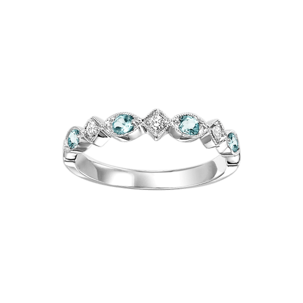 D. Geller Collection 10K Diamond and Blue Topaz Stackable Band D. Geller & Son Jewelers Kennesaw, GA