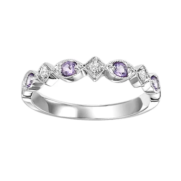 D. Geller Collection 10K Diamond and Alexandrite Stackable Band D. Geller & Son Jewelers Kennesaw, GA