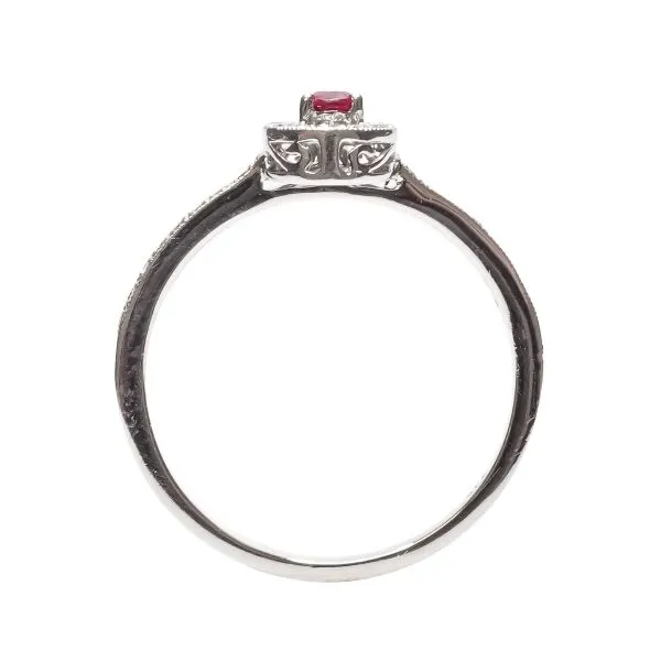 D. Geller Collection 14K Diamond and Ruby Halo Ring Image 2 D. Geller & Son Jewelers Atlanta, GA