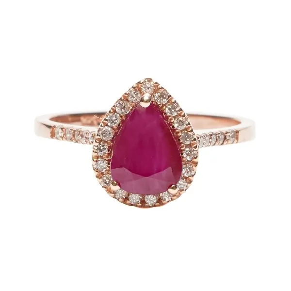 D. Geller Collection 14K Diamond and Ruby Halo Ring D. Geller & Son Jewelers Atlanta, GA