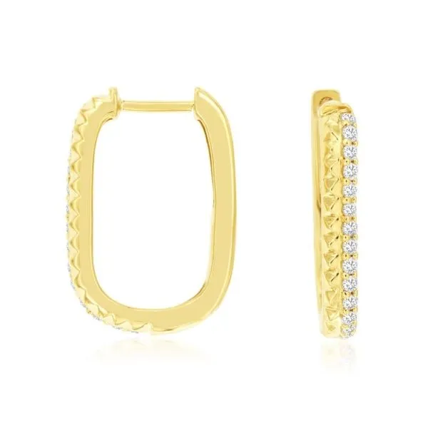 D. Geller Collection 14K Diamond Paperclip Hoop Earrings D. Geller & Son Jewelers Kennesaw, GA