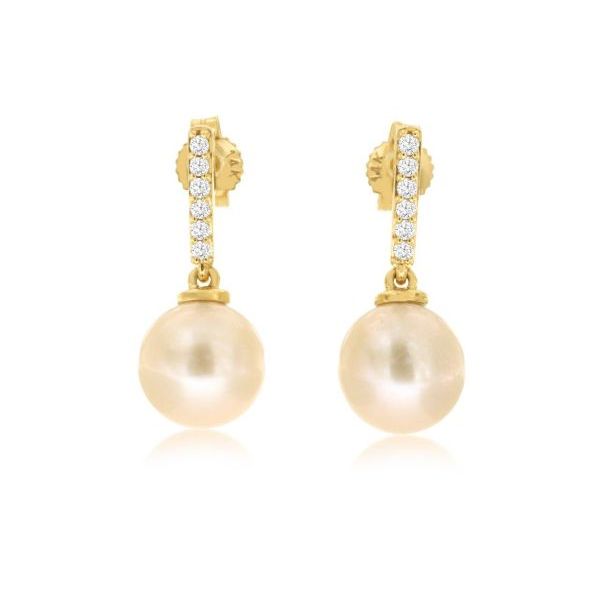 D. Geller Collection 14K Diamond and Pearl Earrings D. Geller & Son Jewelers Kennesaw, GA
