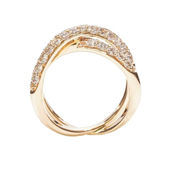 D. Geller Collection 14K Diamond Criss Cross Fashion Ring Image 2 D. Geller & Son Jewelers Atlanta, GA