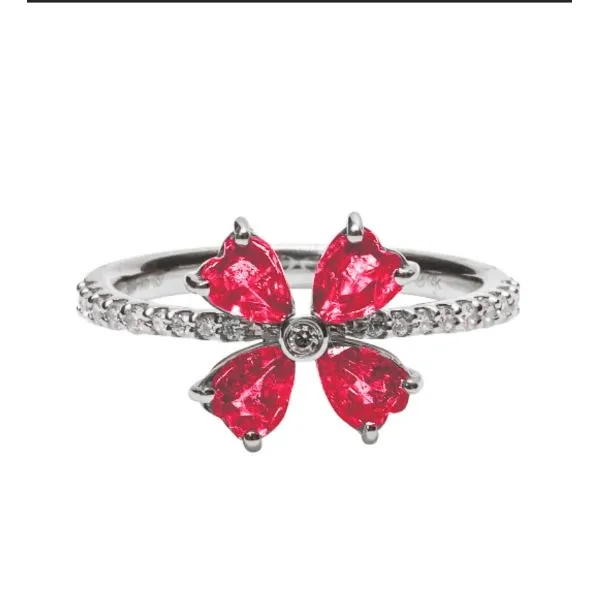 D. Geller Collection 14K Diamond and Ruby Flower Ring D. Geller & Son Jewelers Atlanta, GA