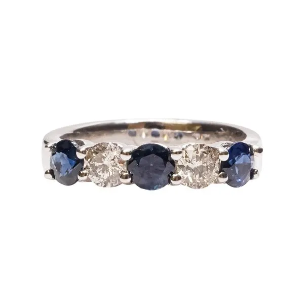 D. Geller Collection 14K Diamond and Sapphire Five Stone Style Band D. Geller & Son Jewelers Atlanta, GA