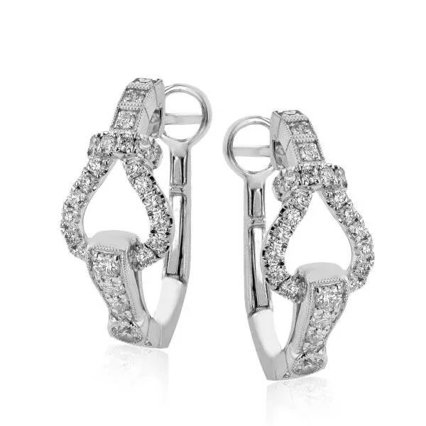 Simon G. 18K Diamond Hoop Earrings D. Geller & Son Jewelers Kennesaw, GA