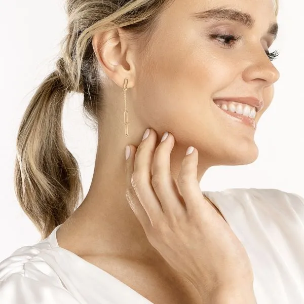 Midas 14K Paperclip Dangle Earrings Image 2 D. Geller & Son Jewelers Kennesaw, GA