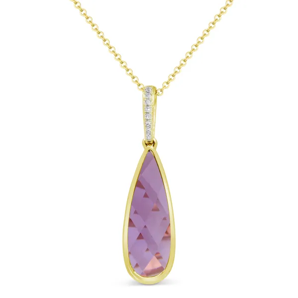D. Geller Collection 14K Diamond and Amethyst Teardrop Necklace D. Geller & Son Jewelers Kennesaw, GA