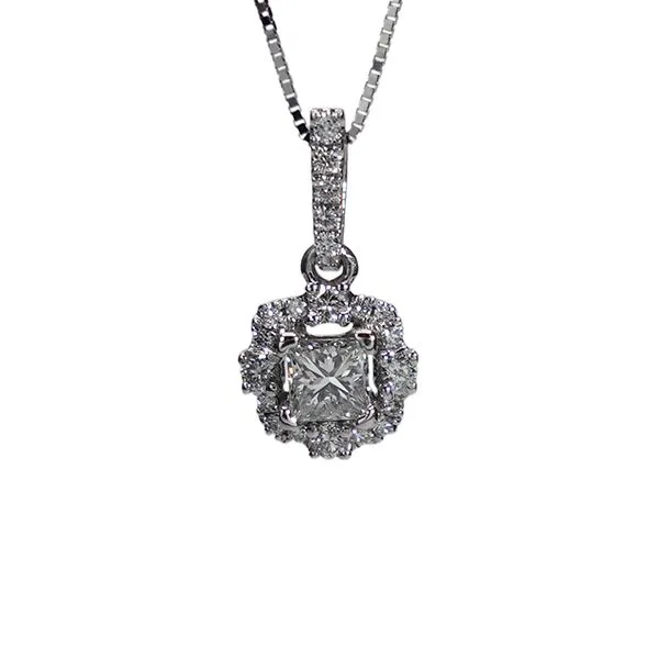D. Geller Collection 14K Diamond Halo Necklace D. Geller & Son Jewelers Atlanta, GA