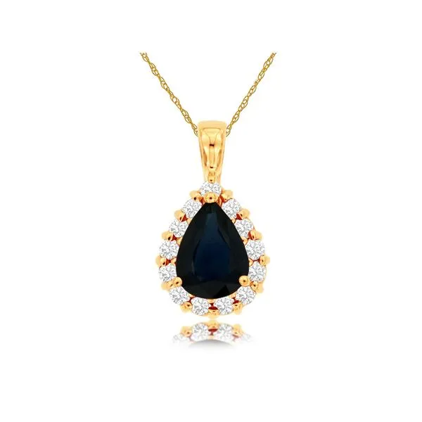 D. Geller Collection 14K Diamond and Sapphire Halo Necklace D. Geller & Son Jewelers Kennesaw, GA