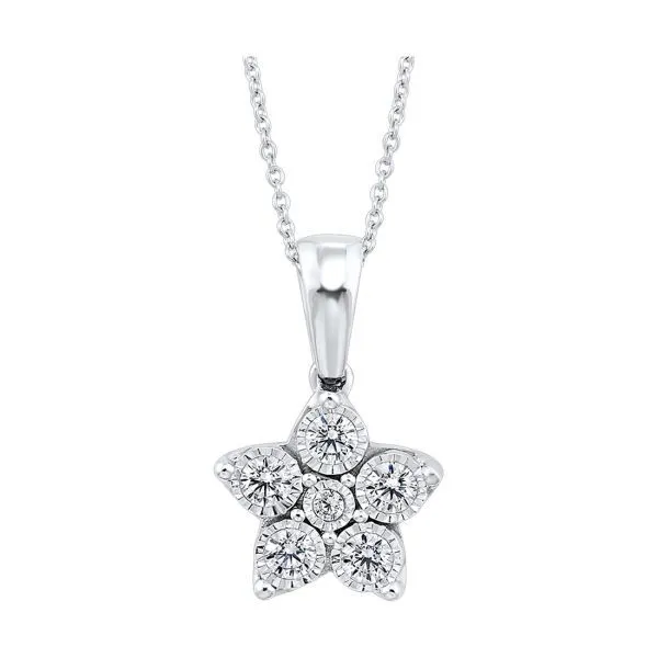 D. Geller Collection Sterling Silver Diamond Flower Necklace D. Geller & Son Jewelers Kennesaw, GA