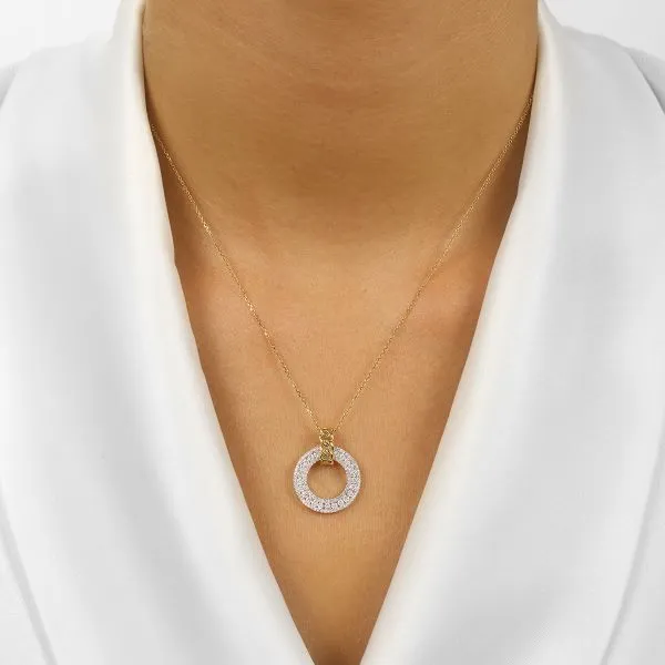 D. Geller Collection 14K Diamond Circle Necklace Image 2 D. Geller & Son Jewelers Atlanta, GA