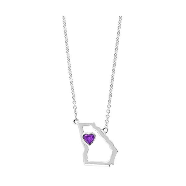 D. Geller Collection Sterling Silver Amethyst Heart in Georgia Necklace D. Geller & Son Jewelers Atlanta, GA