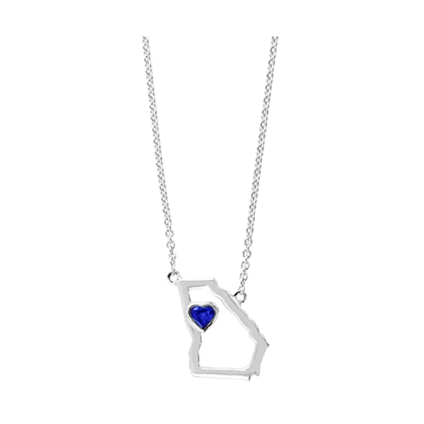 D. Geller Collection Sterling Silver Sapphire Heart in Georgia Necklace D. Geller & Son Jewelers Atlanta, GA