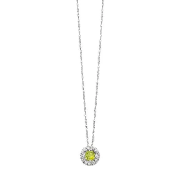 D. Geller Collection 10K Diamond and Peridot Halo Necklace D. Geller & Son Jewelers Kennesaw, GA