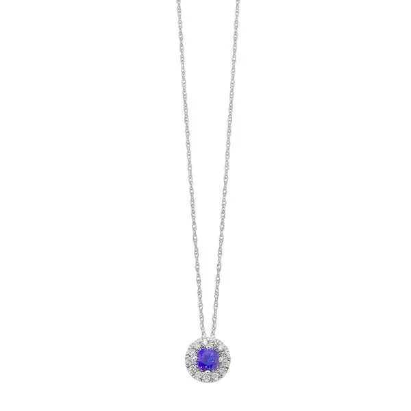 D. Geller Collection 10K Diamond and Alexandrite Halo Necklace D. Geller & Son Jewelers Kennesaw, GA