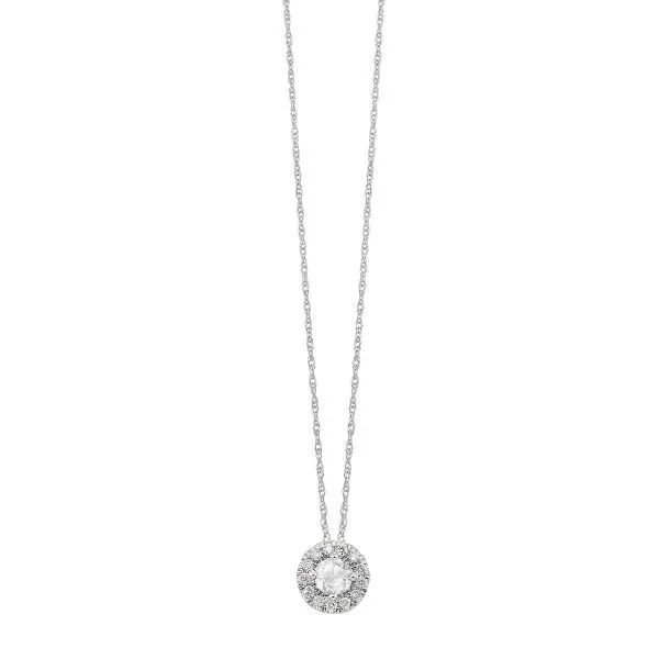 D. Geller Collection 10K Diamond and White Topaz Halo Necklace D. Geller & Son Jewelers Kennesaw, GA