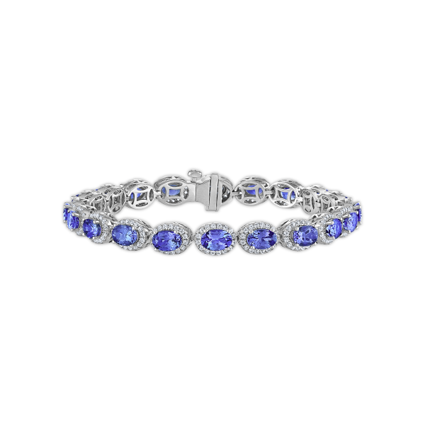 D. Geller Collection 14K Diamond and Tanzanite Halo Bracelet D. Geller & Son Jewelers Kennesaw, GA