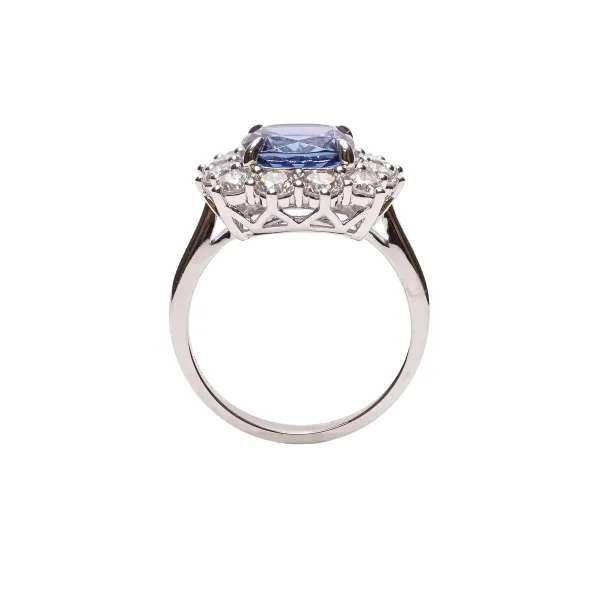 D. Geller Collectioln 14K Diamond and Tanzanite Halo Ring Image 2 D. Geller & Son Jewelers Kennesaw, GA