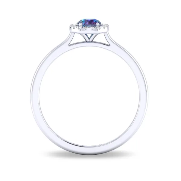 D. Geller Collection 10K Diamond and Alexandrite Halo Ring Image 2 D. Geller & Son Jewelers Atlanta, GA
