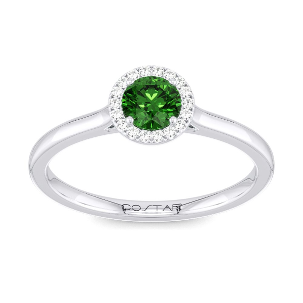 D. Geller Collection 10K Diamond and Emerald Halo Ring D. Geller & Son Jewelers Atlanta, GA