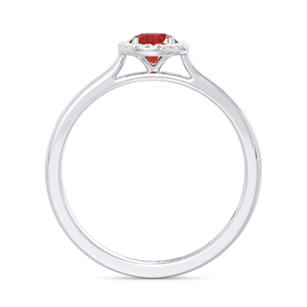 D. Geller Collection 10K Diamond and Ruby Halo Ring Image 2 D. Geller & Son Jewelers Atlanta, GA