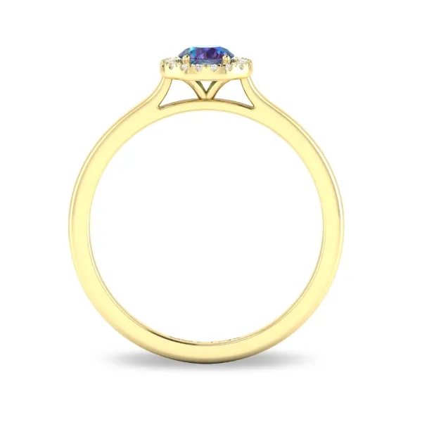 D. Geller Collection 10K Diamond and Alexandrite Halo Ring Image 2 D. Geller & Son Jewelers Atlanta, GA
