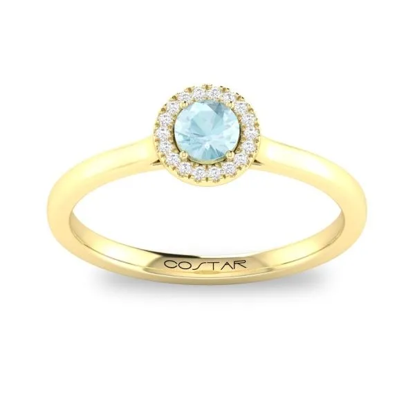 D. Geller Collection 10K Diamond and Aquamarine Halo Ring D. Geller & Son Jewelers Atlanta, GA