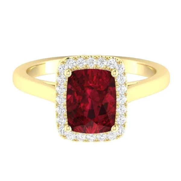 D. Geller Collection 14K Diamond and Garnet Halo Ring D. Geller & Son Jewelers Atlanta, GA