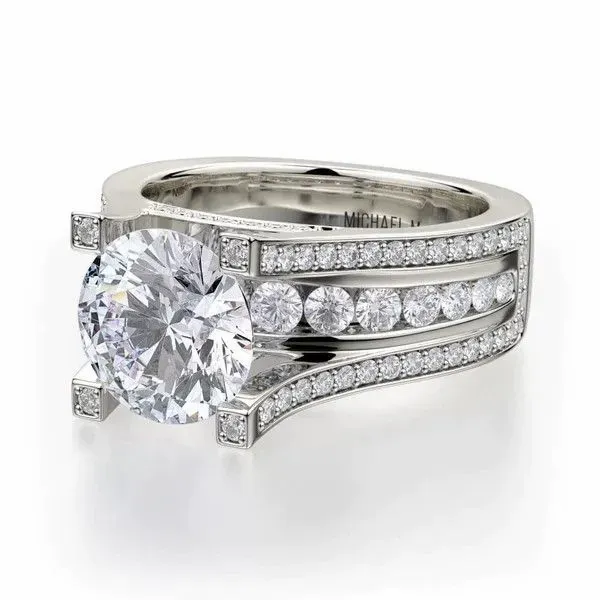 Michael M 18K Diamond Triple Row Engagement Ring Image 3 D. Geller & Son Jewelers Atlanta, GA