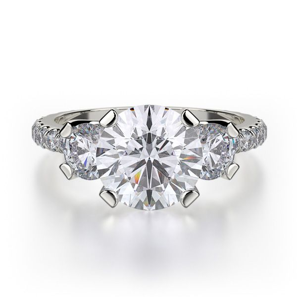 Michael M Platinum Diamond Three Stone Engagement Ring D. Geller & Son Jewelers Atlanta, GA