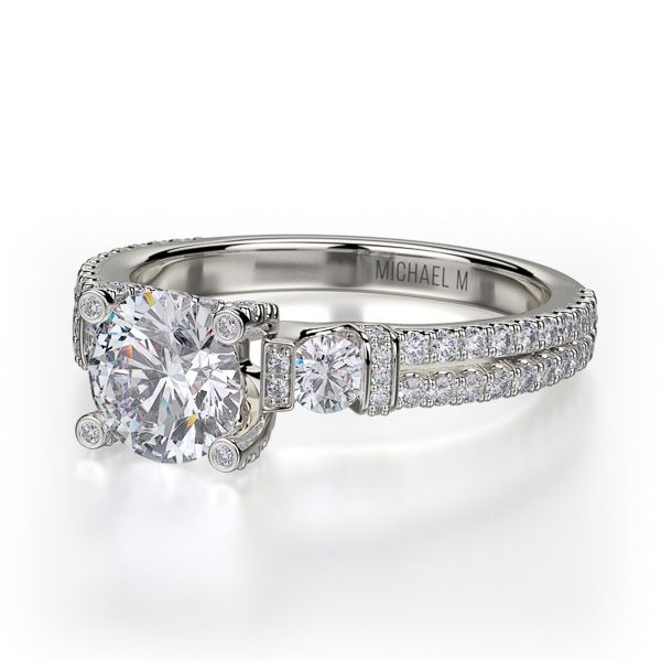 Michael M 18K Diamond Three Stone Engagement Ring Image 4 D. Geller & Son Jewelers Atlanta, GA