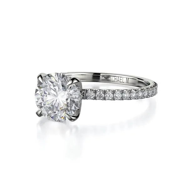 Michael M 18K Diamond Hidden Halo Engagement Ring Image 3 D. Geller & Son Jewelers Atlanta, GA