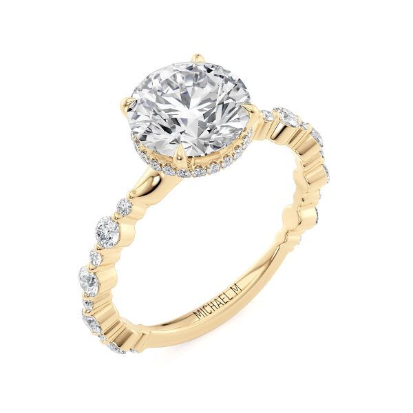 Michael M 18K Diamond Halo Engagement Ring Image 2 D. Geller & Son Jewelers Kennesaw, GA