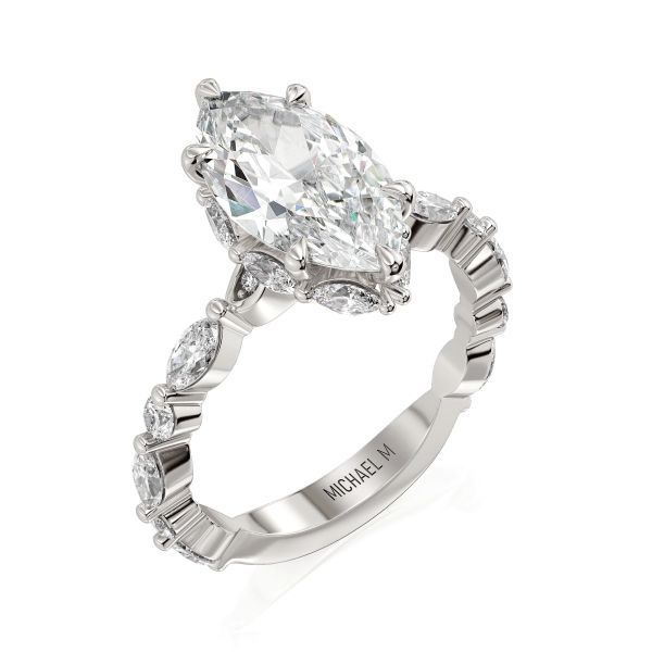 Michael M 18K Diamond Halo Engagement Ring Image 2 D. Geller & Son Jewelers Kennesaw, GA