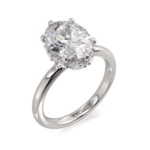 Michael M Platinum Diamond Halo Engagement Ring Image 2 D. Geller & Son Jewelers Kennesaw, GA