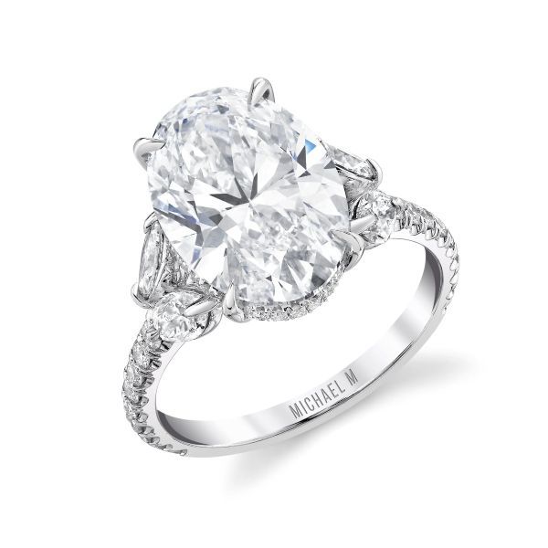 Michael M 18K Diamond Halo Engagement Ring Image 2 D. Geller & Son Jewelers Kennesaw, GA