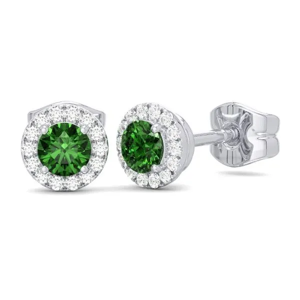 D. Geller Collection 10K Diamond and Emerald Halo Earrings D. Geller & Son Jewelers Atlanta, GA