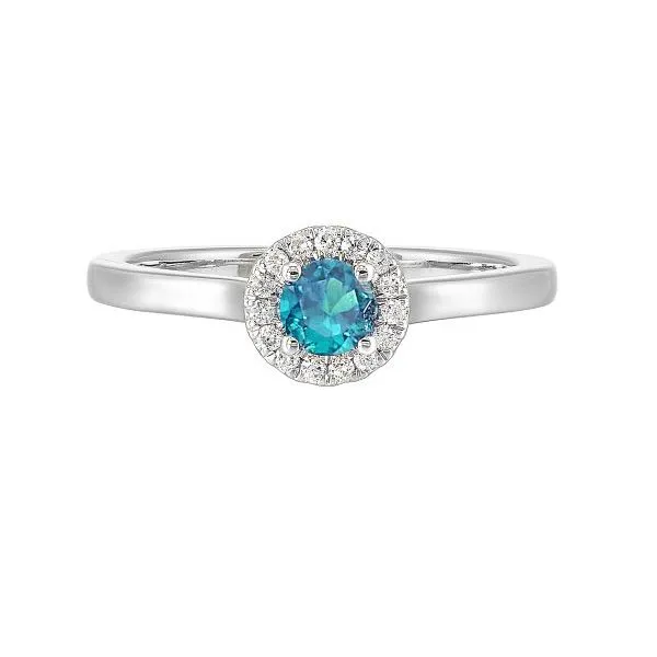 D. Geller Collection 10K Diamond and Blue Topaz Halo Ring D. Geller & Son Jewelers Kennesaw, GA