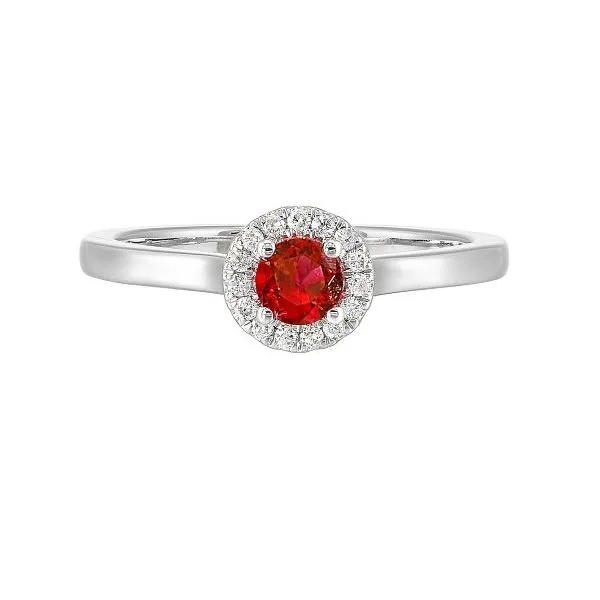 D. Geller Collection 10K Diamond and Garnet Halo Ring D. Geller & Son Jewelers Kennesaw, GA