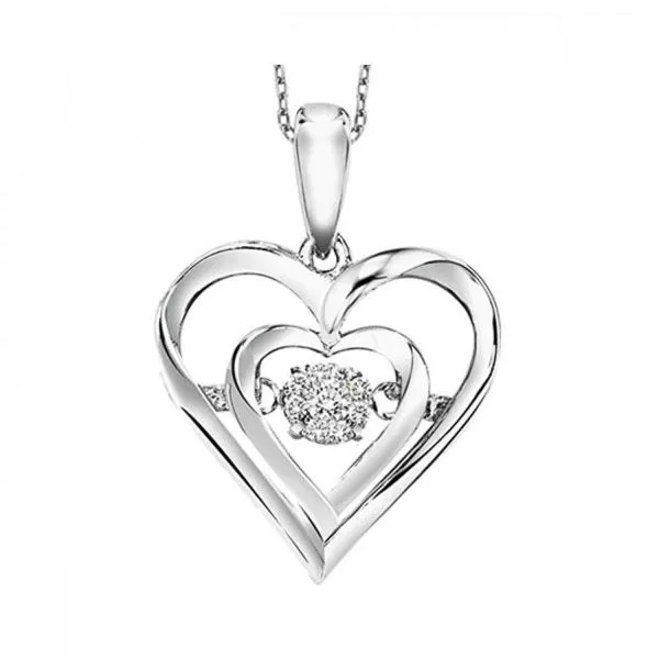 D. Geller Collection Sterling Silver Diamond Heart Necklace D. Geller & Son Jewelers Atlanta, GA