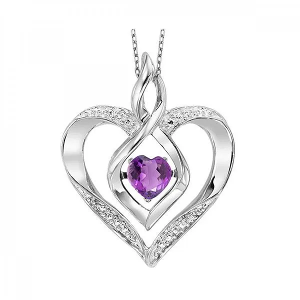 D. Geller Collection Sterling Silver Diamond and Amethyst Heart Necklace D. Geller & Son Jewelers Kennesaw, GA