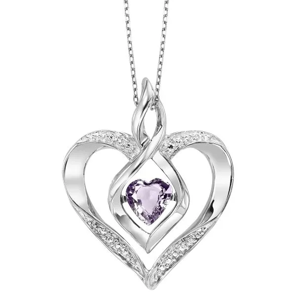 D. Geller Collection Sterling Silver Diamond and Alexandrite Heart Necklace D. Geller & Son Jewelers Kennesaw, GA