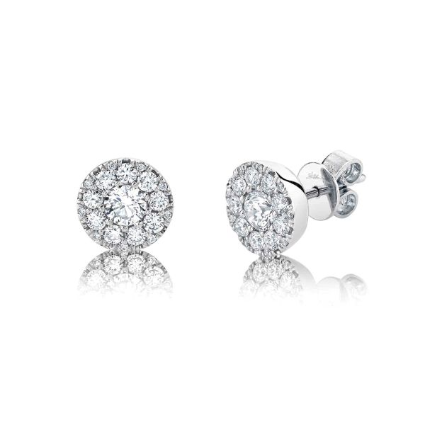 Shy Creation 14K Diamond Halo Earrings D. Geller & Son Jewelers Atlanta, GA