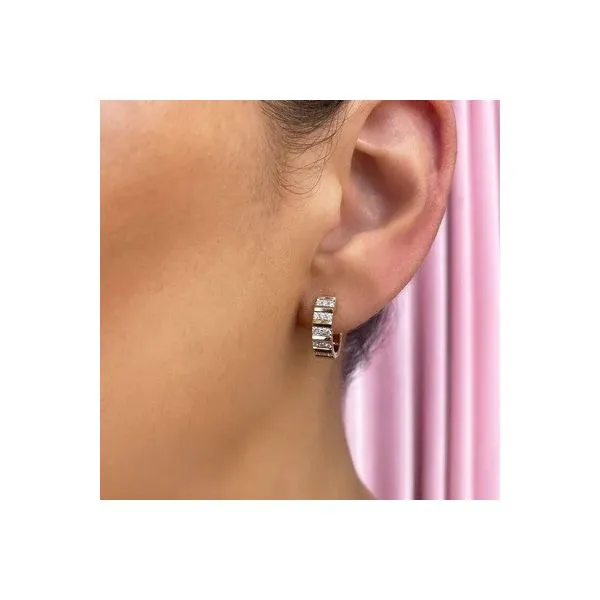 Shy Creation 14K Diamond Huggie Earrings Image 2 D. Geller & Son Jewelers Kennesaw, GA