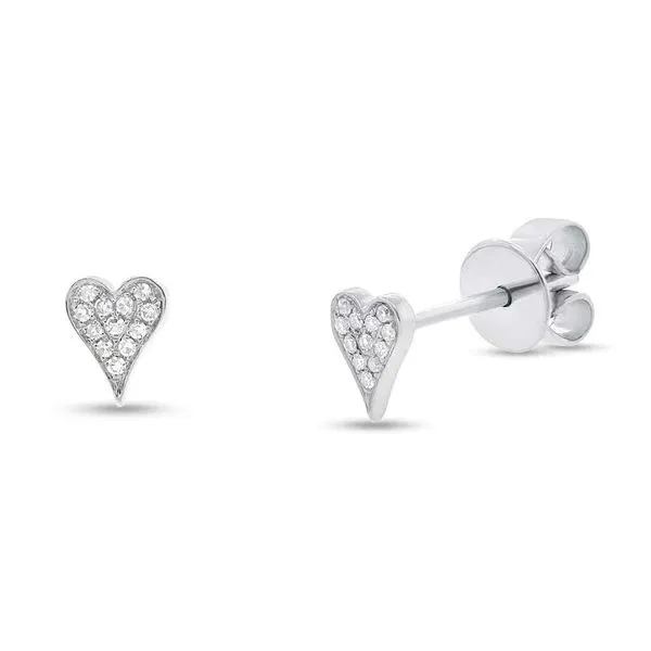 Shy Creation 14K Diamond Heart Earrings D. Geller & Son Jewelers Atlanta, GA