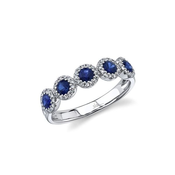 Shy Creation 14K Diamond and Blue Sapphire Halo Ring D. Geller & Son Jewelers Atlanta, GA