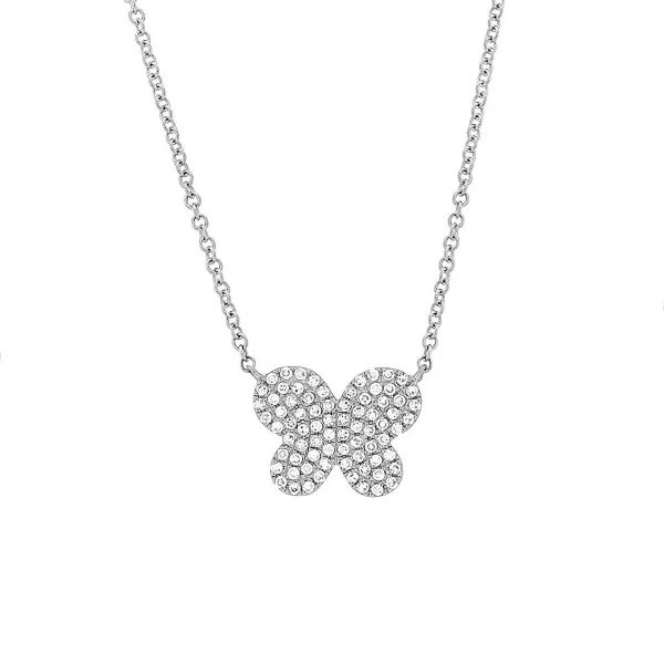 Shy Creation 14K Diamond Butterfly Necklace D. Geller & Son Jewelers Kennesaw, GA